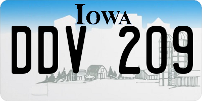 IA license plate DDV209