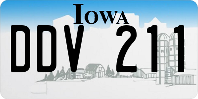 IA license plate DDV211