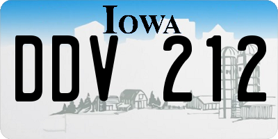 IA license plate DDV212