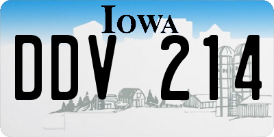 IA license plate DDV214