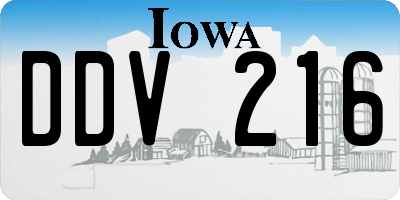 IA license plate DDV216