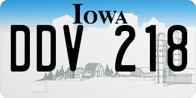 IA license plate DDV218