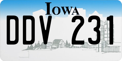 IA license plate DDV231