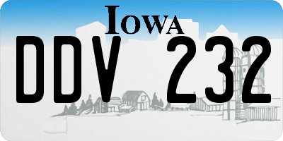 IA license plate DDV232