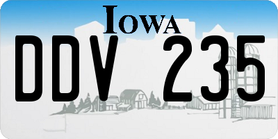IA license plate DDV235