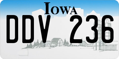 IA license plate DDV236