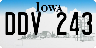 IA license plate DDV243