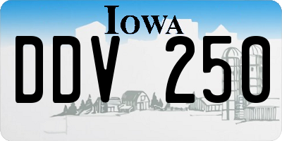 IA license plate DDV250