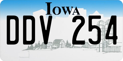 IA license plate DDV254