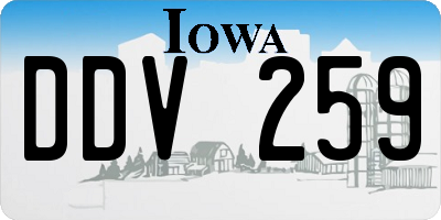IA license plate DDV259