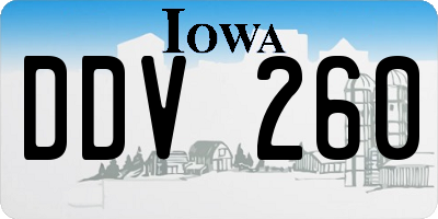 IA license plate DDV260