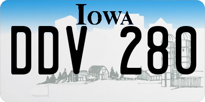 IA license plate DDV280