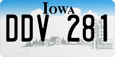 IA license plate DDV281