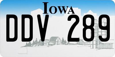IA license plate DDV289