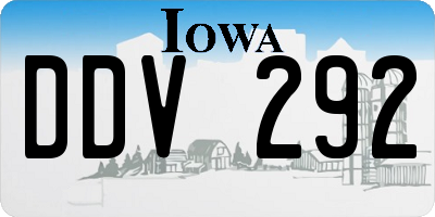 IA license plate DDV292