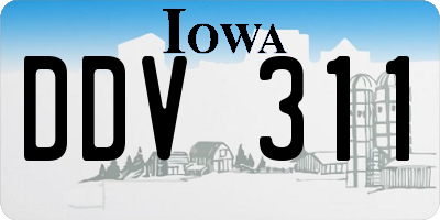 IA license plate DDV311