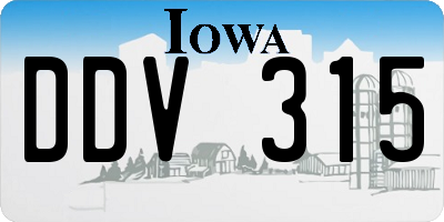 IA license plate DDV315