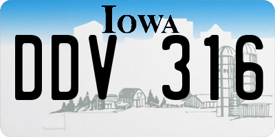IA license plate DDV316