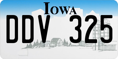 IA license plate DDV325