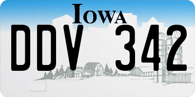 IA license plate DDV342