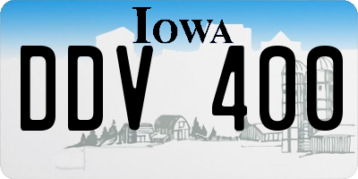 IA license plate DDV400