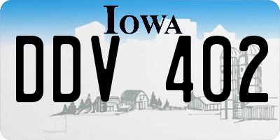 IA license plate DDV402