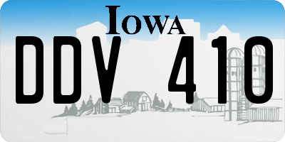 IA license plate DDV410