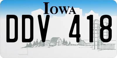 IA license plate DDV418