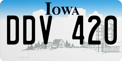 IA license plate DDV420