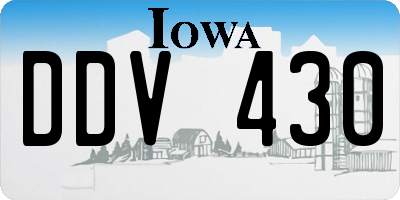 IA license plate DDV430