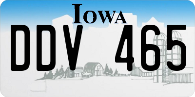 IA license plate DDV465