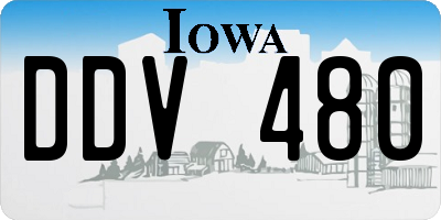 IA license plate DDV480