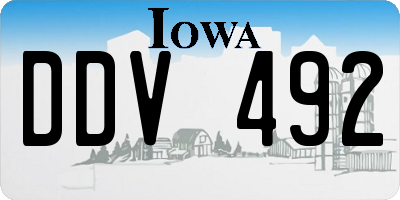 IA license plate DDV492