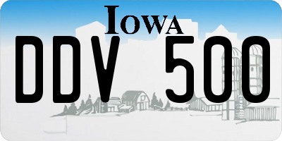 IA license plate DDV500