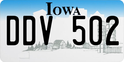 IA license plate DDV502
