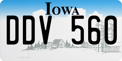 IA license plate DDV560