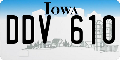 IA license plate DDV610