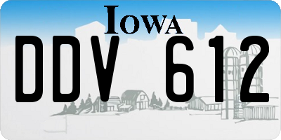 IA license plate DDV612