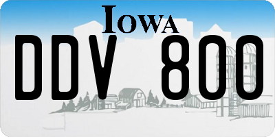 IA license plate DDV800