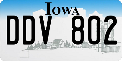 IA license plate DDV802