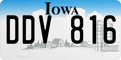 IA license plate DDV816