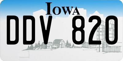 IA license plate DDV820
