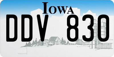 IA license plate DDV830