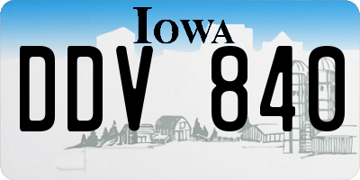 IA license plate DDV840