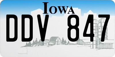 IA license plate DDV847
