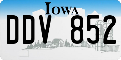 IA license plate DDV852