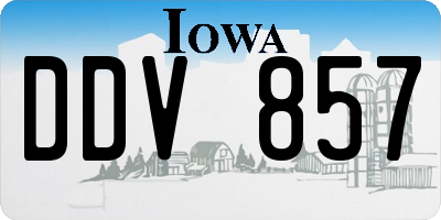 IA license plate DDV857