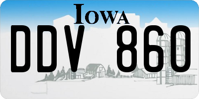 IA license plate DDV860
