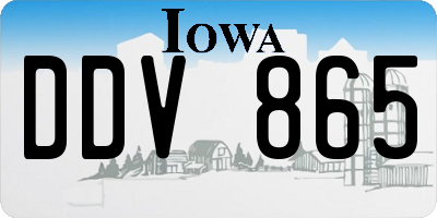 IA license plate DDV865