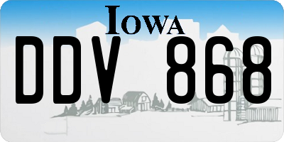 IA license plate DDV868